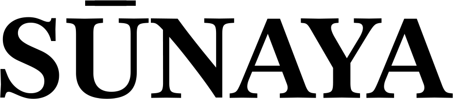 Sunaya logo, blavk font on white background